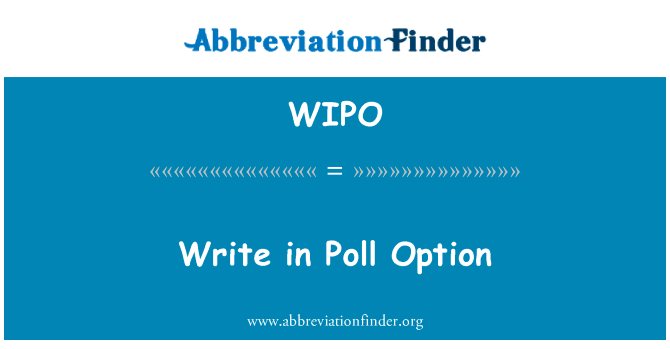 Write in Poll Option的定义