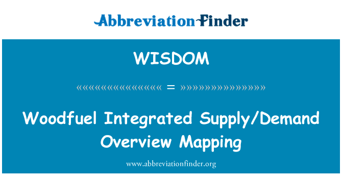 Woodfuel 集成供应  需求概述映射英文定义是Woodfuel Integrated SupplyDemand Overview Mapping,首字母缩写定义是WISDOM