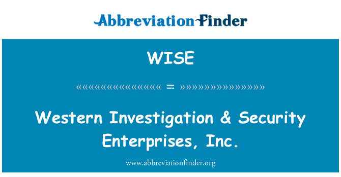 Western Investigation & Security Enterprises, Inc.的定义