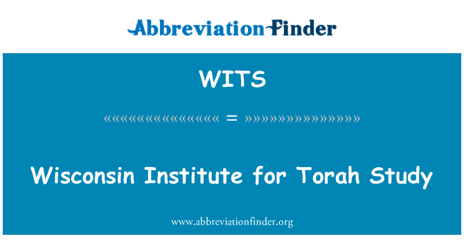 威斯康星州研究所律法的研究英文定义是Wisconsin Institute for Torah Study,首字母缩写定义是WITS