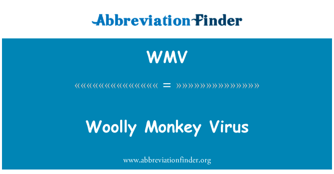绒毛猴病毒英文定义是Woolly Monkey Virus,首字母缩写定义是WMV