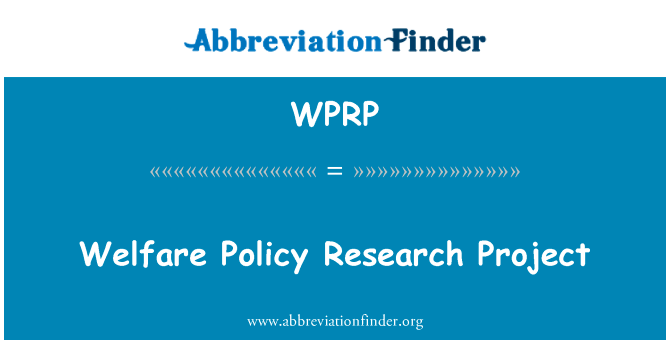 Welfare Policy Research Project的定义