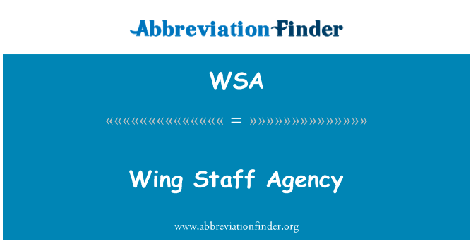 翼工作人员机构英文定义是Wing Staff Agency,首字母缩写定义是WSA