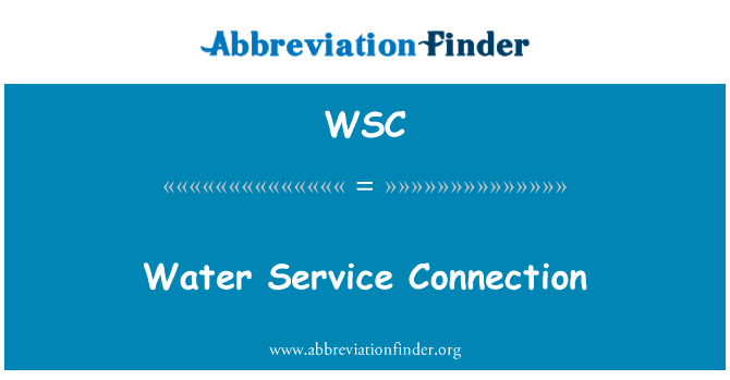 水服务连接英文定义是Water Service Connection,首字母缩写定义是WSC