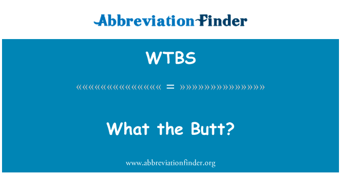 什么对接？英文定义是What the Butt?,首字母缩写定义是WTBS