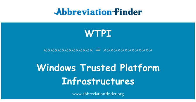 Windows Trusted Platform Infrastructures的定义