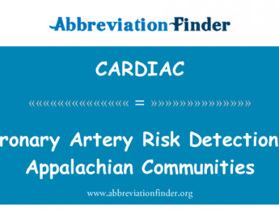 在阿巴拉契亚社区的冠状动脉风险检测英文定义是Coronary Artery Risk Detection in Appalachian Communities,首字母缩写定义是CARDIAC