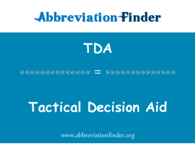 战术决定援助系统英文定义是Tactical Decision Aid,首字母缩写定义是TDA