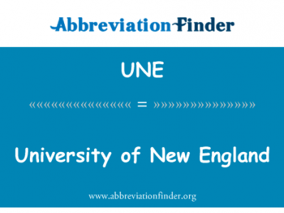 新英格兰大学英文定义是University of New England,首字母缩写定义是UNE