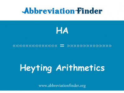 海廷算法英文定义是Heyting Arithmetics,首字母缩写定义是HA