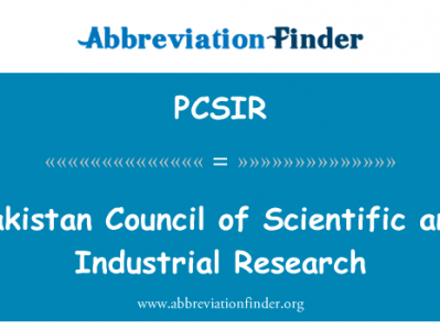 巴基斯坦科学和工业研究理事会英文定义是Pakistan Council of Scientific and Industrial Research,首字母缩写定义是PCSIR