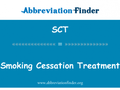 戒烟治疗英文定义是Smoking Cessation Treatment,首字母缩写定义是SCT