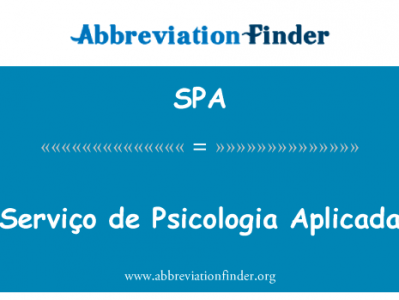 ServiÃ§o de Psicologia 应用英文定义是Serviço de Psicologia Aplicada,首字母缩写定义是SPA