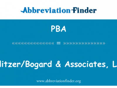 普利策博加德 & LLC 的同事英文定义是PulitzerBogard & Associates, LLC,首字母缩写定义是PBA