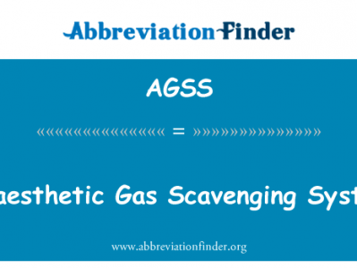 麻醉气体清除系统英文定义是Anaesthetic Gas Scavenging System,首字母缩写定义是AGSS