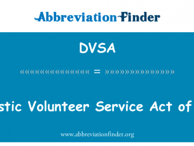 1973 年国内志愿服务法英文定义是Domestic Volunteer Service Act of 1973,首字母缩写定义是DVSA