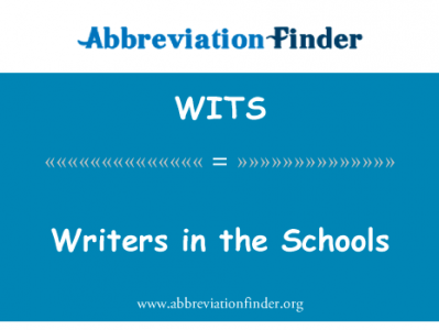 在学校的作家英文定义是Writers in the Schools,首字母缩写定义是WITS
