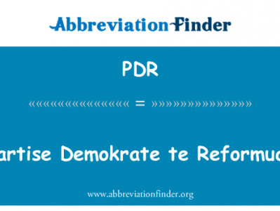 Partise Demokrate te Reformuar英文定义是Partise Demokrate te Reformuar,首字母缩写定义是PDR