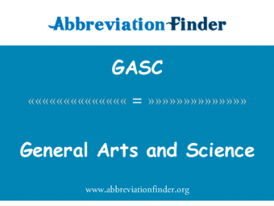 一般艺术和科学英文定义是General Arts and Science,首字母缩写定义是GASC