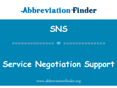 服务谈判支持英文定义是Service Negotiation Support,首字母缩写定义是SNS