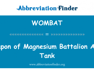 镁营反坦克武器英文定义是Weapon of Magnesium Battalion Anti-Tank,首字母缩写定义是WOMBAT