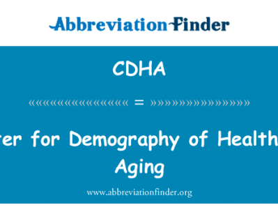 人口老龄化与健康研究中心英文定义是Center for Demography of Health and Aging,首字母缩写定义是CDHA