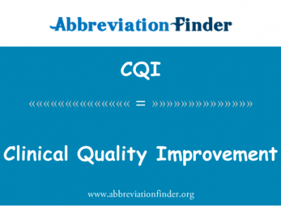 临床质量改进英文定义是Clinical Quality Improvement,首字母缩写定义是CQI