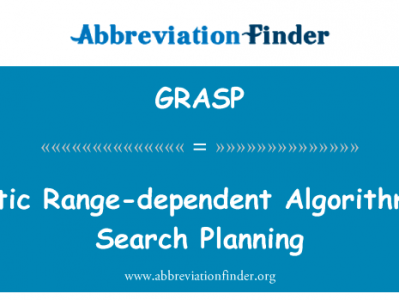 搜索规划范围依赖于遗传算法英文定义是Genetic Range-dependent Algorithm for Search Planning,首字母缩写定义是GRASP