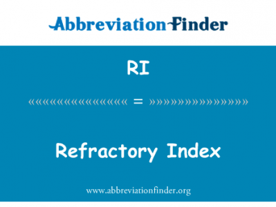 难治性索引英文定义是Refractory Index,首字母缩写定义是RI