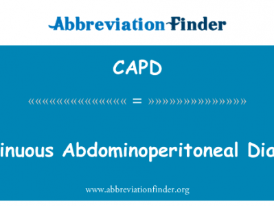 连续的 Abdominoperitoneal 透析英文定义是Continuous Abdominoperitoneal Dialysis,首字母缩写定义是CAPD