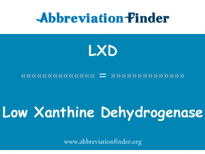 低黄嘌呤脱氢酶英文定义是Low Xanthine Dehydrogenase,首字母缩写定义是LXD
