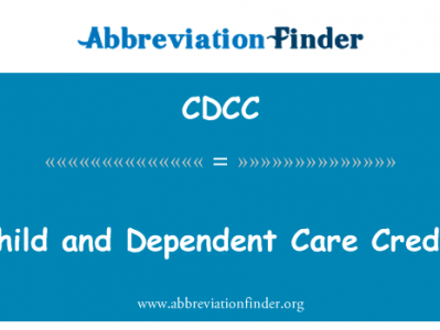 孩子和依赖关心信贷英文定义是Child and Dependent Care Credit,首字母缩写定义是CDCC