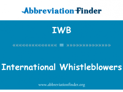 国际交流的告密者英文定义是International Whistleblowers,首字母缩写定义是IWB