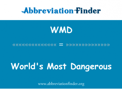世界上最危险英文定义是World's Most Dangerous,首字母缩写定义是WMD