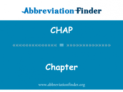 章英文定义是Chapter,首字母缩写定义是CHAP