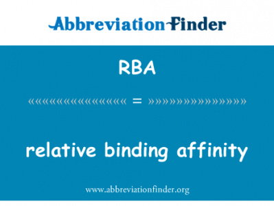 相对亲和力英文定义是relative binding affinity,首字母缩写定义是RBA