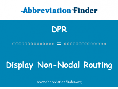 显示非节点路由英文定义是Display Non-Nodal Routing,首字母缩写定义是DPR