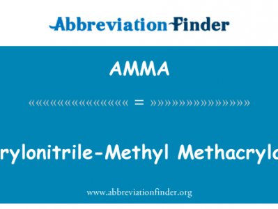 丙烯腈-甲基丙烯酸甲酯英文定义是Acrylonitrile-Methyl Methacrylate,首字母缩写定义是AMMA