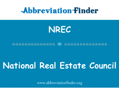 全国房地产理事会英文定义是National Real Estate Council,首字母缩写定义是NREC