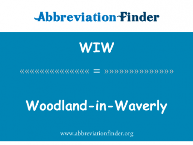 林地中韦弗利英文定义是Woodland-in-Waverly,首字母缩写定义是WIW