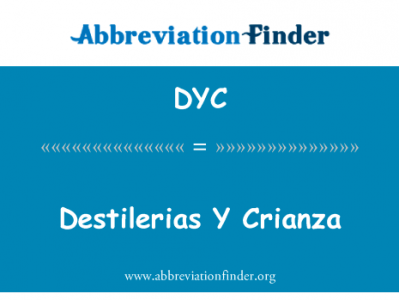Destilerias Y 酿英文定义是Destilerias Y Crianza,首字母缩写定义是DYC