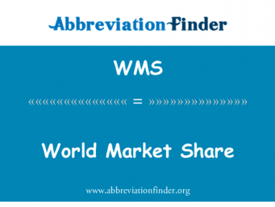 全球市场份额英文定义是World Market Share,首字母缩写定义是WMS