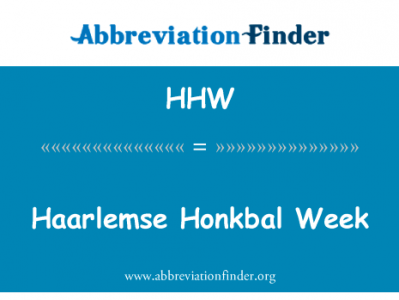 Haarlemse Honkbal 周英文定义是Haarlemse Honkbal Week,首字母缩写定义是HHW