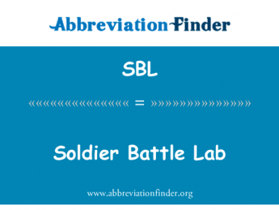 士兵作战实验室英文定义是Soldier Battle Lab,首字母缩写定义是SBL
