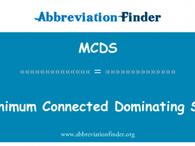 最小连通支配集英文定义是Minimum Connected Dominating Set,首字母缩写定义是MCDS
