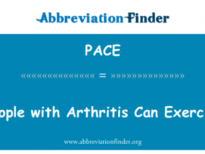 有关节炎的人可以行使英文定义是People with Arthritis Can Exercise,首字母缩写定义是PACE