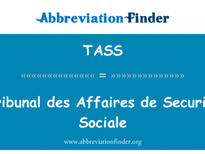审裁处 des 代办德当思危社会防护英文定义是Tribunal des Affaires de Securite Sociale,首字母缩写定义是TASS