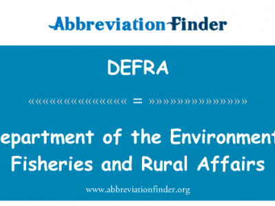 环境、 渔业和农村事务部英文定义是Department of the Environment, Fisheries and Rural Affairs,首字母缩写定义是DEFRA