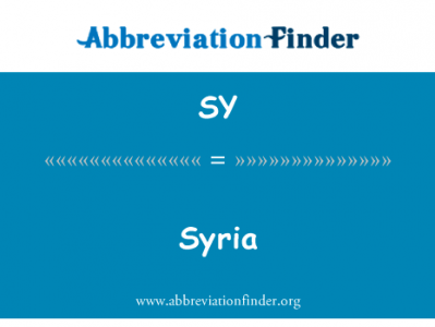 叙利亚英文定义是Syria,首字母缩写定义是SY