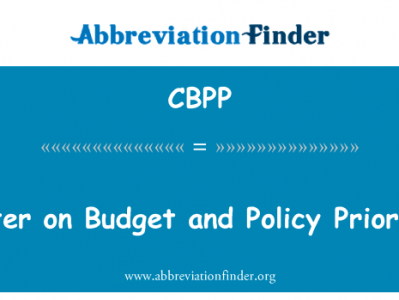 预算与政策优先中心英文定义是Center on Budget and Policy Priorities,首字母缩写定义是CBPP